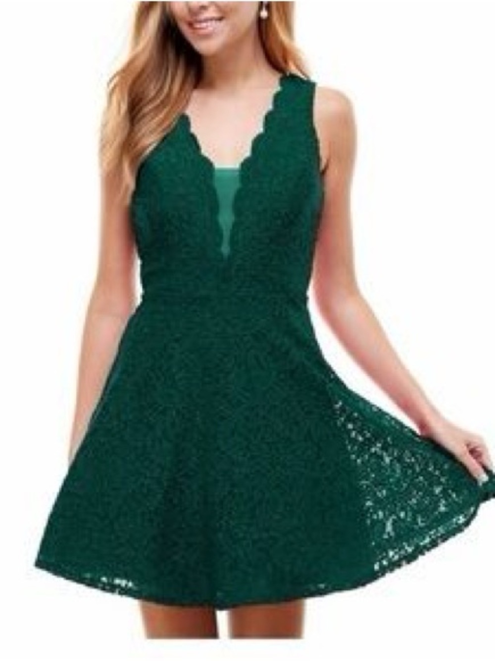 City Studio Teal Lace Midi Dress